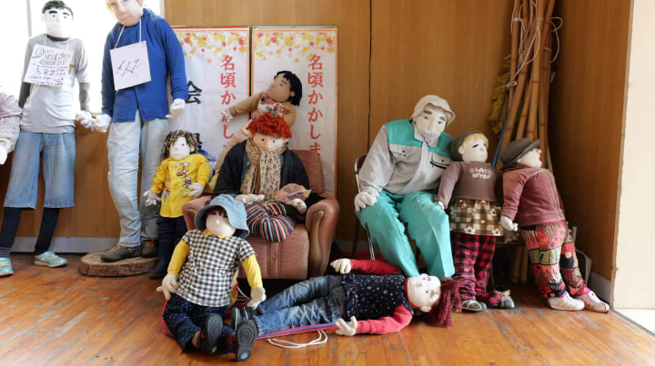Scarecrow Village, Scarecrow, Village, Settlement, Tsukimi Ayano, Iya, Miyoshi City, Miyoshi, Tokushima Prefecture, Tokushima, Sightseeing, Depopulation, Japan