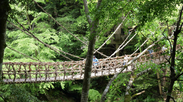かずら橋, 蔓, かずら, シラクチカズラ, 橋, 祖谷, 山奥, 山, 三好市, 三好, 徳島県, 徳島, 観光, 平家合戦, 平家, 日本